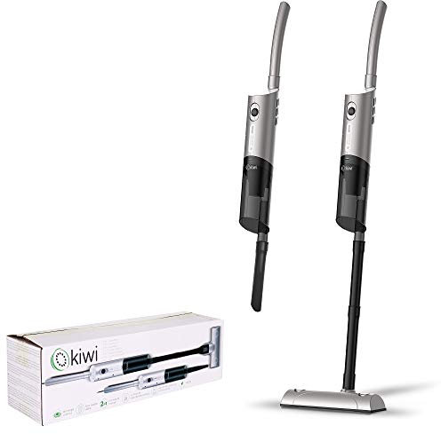KIWI Aspirador Escoba Vertical. Aspiradora Ciclonica. Ligera y Facil de Usar. Motor Potente y Silencioso. Cepillo Giratorio o Tubo. Filtro Lavable. Cable 5M. 400 W. 1.2 l