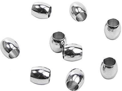 UNICRAFTALE 100pcs 6mm Barrel Beads Große Loch Abstandperlen Erwachsene Perlen Edelstahl Spacer Perlen Metallperlen Für Halskette Armband Ohrring Herstellung DIY