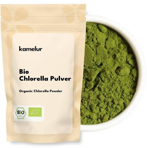 Kamelur 125g BIO Chlorella Pulver grün – Algenpulver aus Chlorella Algen – Chlorophyll Pulver vegan Bio