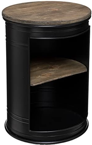 Atmosphera - Couchtisch Diego - schwarz - Metall & Holz D33-5 cm - Schwarz