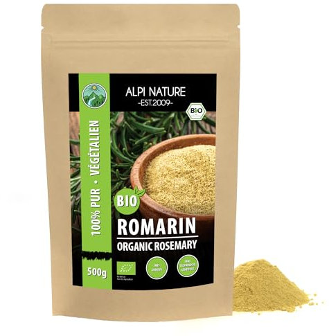 Organic Rosemary Ground 500g 1.1 lb by Alpi Nature, Dried and Ground Rosemary Leaves for Cooking