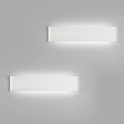 YCZM 2 Stück Wandleuchte Innen Modern Wandleuchte LED Innen 24W 41CM 2880LM Wandlampe Weiß Up und Down Wandbeleuchtung 6500K Kaltweiß Wandleuchten IP44 Flurlampen für Wohnzimmer Schlafzimmer