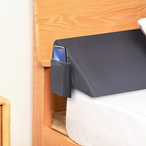 Moavica Full Size Bed Wedge Pillow for Headboard/Bed Gap Filler/Headboard Pillow/Mattress Wedge Close The Gap (0-8) with Memory Foam, Between Your Mattress and Headboard(Gray)