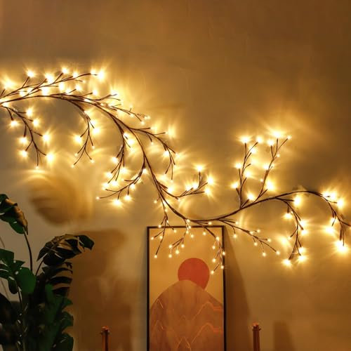 Albero LED Decorazione Domestica, 144 Luci a Ramoscello da Interno, Ghirlanda Luminosa per Decorazione da Parete, Camera da Letto, Casa