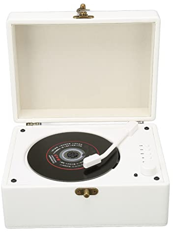 CD-spelare, HiFi AUX USB Pickup Head skivspelare för vuxna hem (vit)