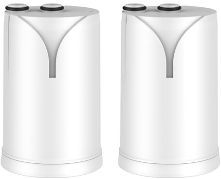 GLACIER FRESH Filtro acqua rubinetto ON TAP (600L), compatibile Brita® On Tap V/Pro V-MF/HF, Filtro a carbone riduce 99% cloro, PFAS, microplastiche, metalli e cattivi odori (2 pezzi)