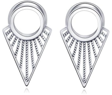 Aotiwe 2 Stück ohr tunnel herren, flesh tunnel chirurgenstahl Hohles Dreieck, Silber 5/8 inch 16mm Ohrringe für Damen