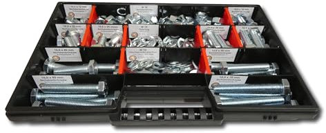 400 tlg Sechskantschrauben Sortiment mit Muttern Unterlegscheiben Federringen M8 // 12mm-70mm Schrauben Set