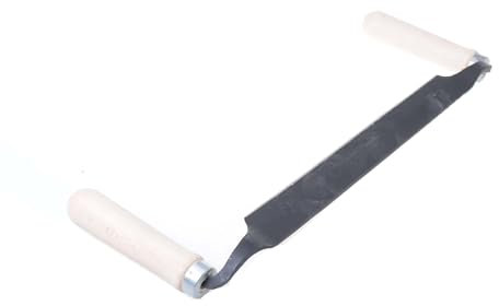 Aqbau® Couteau à tirer pour le bois Couteau droit Couteau Wagner avec manche en bois Fer à éplucher Bois Métal 41 cm