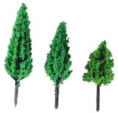 Alipis 50stücke Modellbäume Parkstraße Diorama Landschaftsgestaltung Miniaturbäume Plastikmodellbäume Modellbausatz für Miniaturbäume mit Stamm und Grünen Blättern Zufällige Farbe