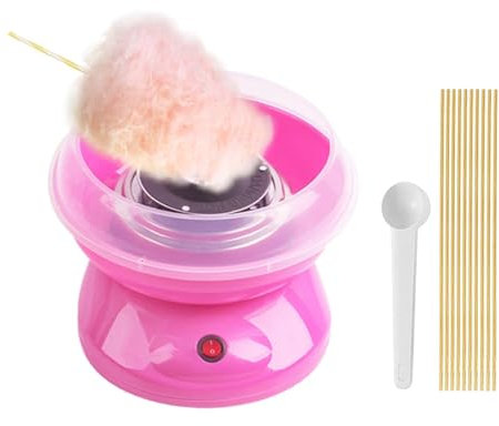 PLABNK Zuckerwattemaschine Für Zu Hause, Drehbarer Zuckerbehälter + Sicheres Material, Einfache Bedienung/einfach Zu Verwenden, Es Macht Spaß, Schnell Zuckerwatte Herzustellen,Pink