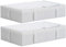 TYEERS Contenitori Sottoletto con Coperchio, Tessuto Durevole, Lavabile, Pieghevole, Scatole Portaoggetti per Vestiti, Coperte, Lenzuola, Scarpe, 70x42x18 cm, Confezione da 2, Bianco