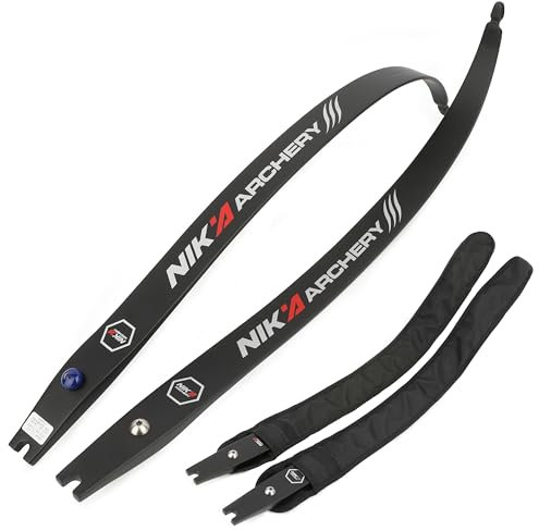 surwolf H25-68” Bogenschießen Takedown Recurvebogen Wurfarme 12-50lb ILF Schnittstelle Wettkampf Recurvebogen Wurfarme Erwachsene mit Wurfarmtasche für Jagdschießübungen (schwarz, 36lb)