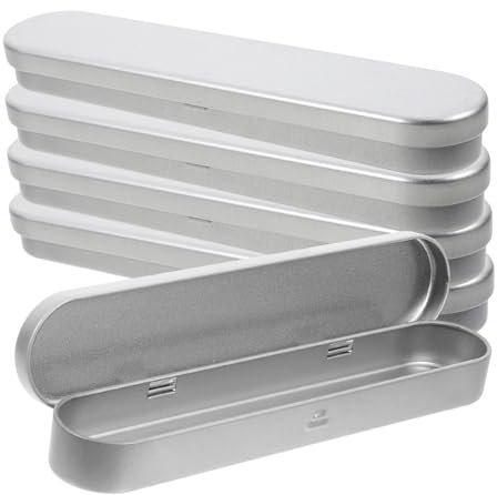 BCOATH 5pcs Tin Pencil Holder Metal Stationery Organizer Pen Box Container Tinplate Pen Holder Versatile Pencil Box Metal