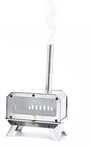 GOOUT SPRINGHILL Incense Burner & Mini Portable Stove - Compact Foldable with Detachable Ash Catcher, 3.9x2.4x6.5 Inch Stainless Steel, Silver