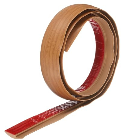 sourcing map Floor Transition Strip 1.2 3.33ft Self Adhesive PVC Carpet to Tile Transition Edging Trim Peel and Stick Cover Strip for Uneven Floors Height 3mm, Yellow Wood Grain