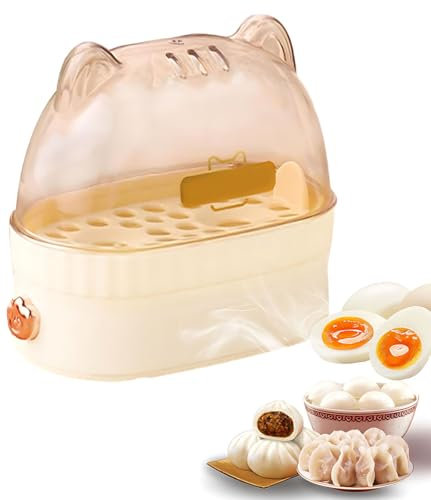 Hervidor De Huevos Eléctrico, Mini Cocedor De Huevos Vapor Rápido De 360 ​​​​° Vaporizador De Huevos Pequeño Caldera De Huevos Multifuncional Y Cazador Furtivo Cocedor Y Vaporizador De Huevos White