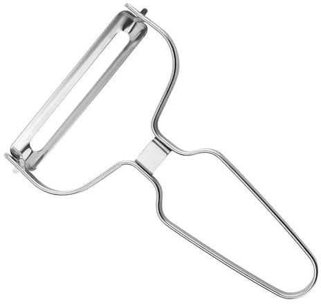 Pelador Profesional de Acero Inoxidable Extra Largo para Verduras Grandes y Frutas, con Mango Ergonómico, Ideal para Camping y Picnic (Plata)