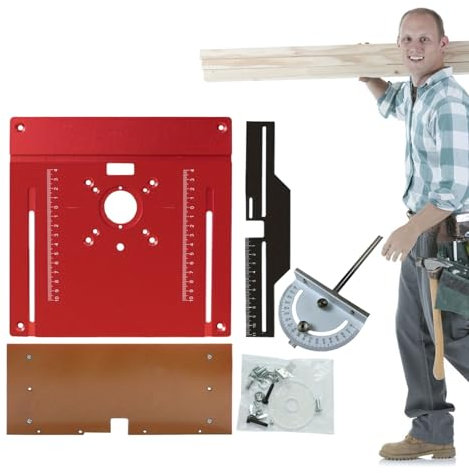 Router Insert Plate, Wood Cutting Guide, Clear Scale Adapter, Workbench Routers Mount, 11.02x9.84x2.76 Inches, Designed for Smooth Trimming, Milling, and Deburring Applications