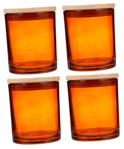 Homoyoyo 4sätze Glasdosen Mit Deckel Für Aromatherapie Und Kerzenherstellung Tee-farbe Und Bambusdeckel Für Zuhause Yoga Und Dekoration