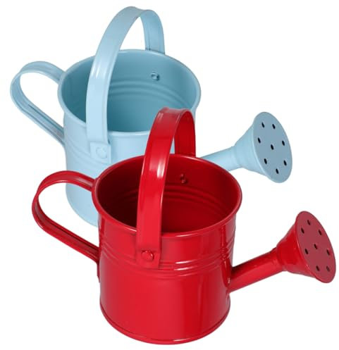 iplusmile 1 Juego Regadera De Hierro Regadera Antigua Ligero Interior Hogar Canalón Jardin De Jardín para Plantas De Exterior Bote De Riego De Flores Rojo 2 Piezas