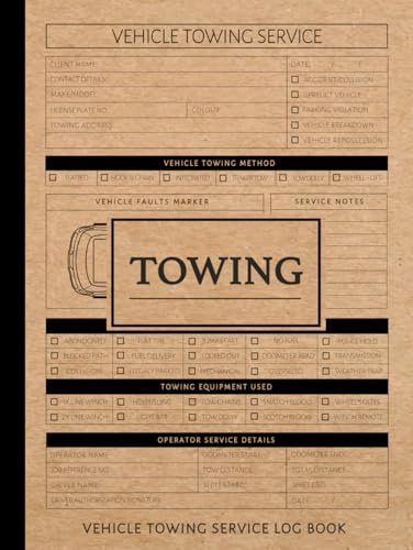 Towing Vehicle Service Log Book: Track & Document Every Job. Ideal for Operators, Fleet Drivers, and Roadside Technicians