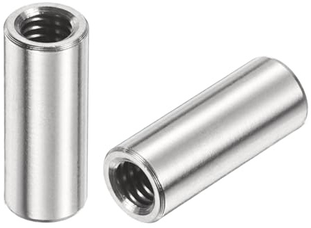 QUARKZMAN 12 Stück M4 Runde Verbindungsmuttern 304 Edelstahl Kupplungsmutter Einschraubmutter 15mm/0.59 Länge Hülse Stange Stiftmutter für Halterung M4x15x6mm