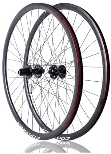 SXSHEYS Roues de vélo de Route 700C, Jantes Double Couche en Alliage d'aluminium, Freins à Disque, Axes traversants 100 mm/142 mm, Roues Avant et arrière 32 Trous, Cassette 8/9/10/11/12 Vitesses