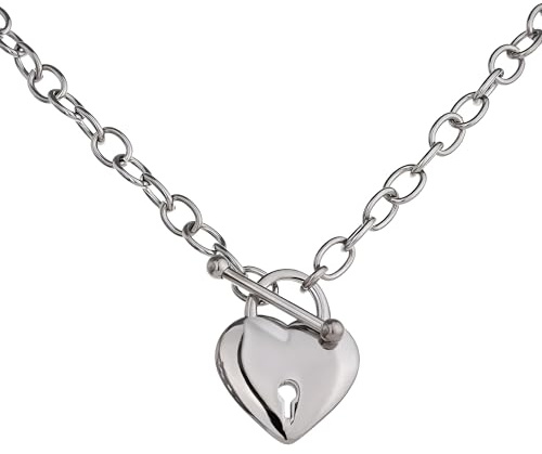 Prodotti per ragazze e lucchetto a forma di cuore in argento sterling 925 con ciondolo a forma di cuore per donna, collana con lucchetto a catena da uomo