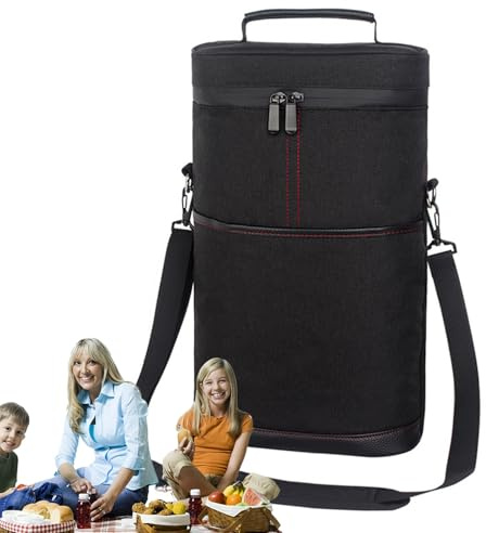 Sac à vin isolé, sac fourre-tout pour refroidisseur de vin - Sac de transport isotherme pour la protection des bouteilles de vin,Porte-voyage de vin portable, protection pour les fêtes au restaurant