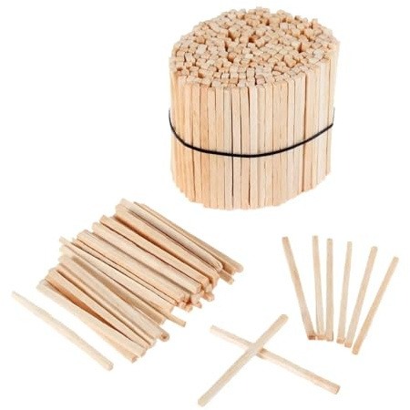 Träpinnar för kreativ fritid, 500/200 träpinnar för naturligt pussel, gör-det-själv, matematikundervisning, pedagogiska verktyg, 42 mm x 2 mm (500 st)