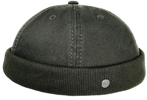 WEROR Dockercap – Gorro de pescador para hombre, gorro de marinero, Docker Cap Docker – Gorro de algodón – Gorro de punto – WEROR-281.1, verde oliva, Talla única
