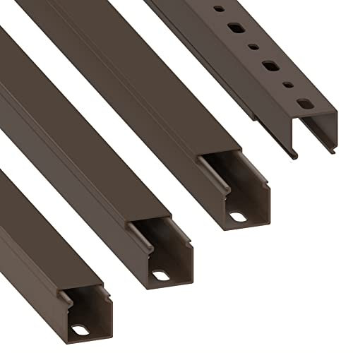 Canal para Cables Cablecoach Cable Coach L2525BR4 (con Orificios de Montaje en el Suelo) 25x25 mm, 4 m (4 x 1 m de Longitud), marrón