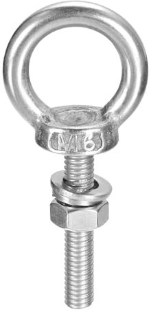 QUARKZMAN Bullone ad Occhiello di Sollevamento, 1 Set M6 x 30mm Bullone ad Occhiello con Dado Rondella Acciaio Inossidabile 304 Anello Sollevamento a Spalla per Appendere Oggetti