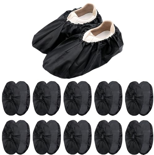 ZOCONE 5 Pairs of Reusable Overshoes, Black Non Slip Reusable Shoe Covers, Waterproof Shoe Covers On Rainy Days, Shoe Protector Covers for Waterproof, Dustproof, Home Baseboard Protection