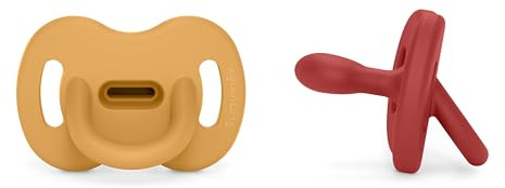 Suavinex, Pack 2 Chupetes Todo Silicona, para Bebés 6/18 Meses, Tetina Fisiológica Sx Pro, Súper Blandito y Flexible, Ideal para Dormir, Respeta el Desarrollo Bucodental, Colour Essence, Honey + Chili