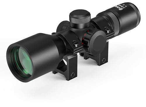 UUQ 3-9x40 Compact Rifle Scope Red/Green Illuminated Reticle, Parallax Correction & Fast Focus | Lightweight & Water-Resistant | Fits 20mm Picatinny/Weaver Rail