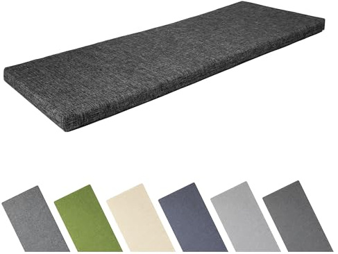 Garronda Impermeabile Cuscino per Panca da Esterno 100 x 40 Impermeabile Cuscini da Esterno adatto a Giardino Balcone e Terrazza in Poliestere Cuscini per Sedie Cucina e Divano Antracite GD-0220