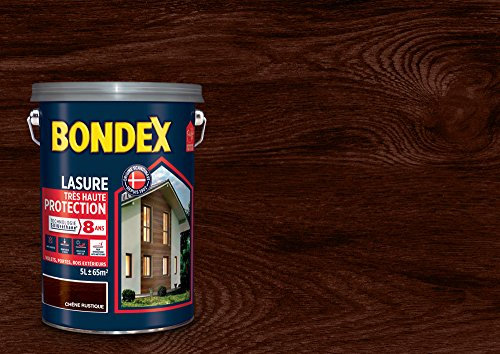 Lasure Haute Protection 8 Ans, Bondex - Chêne Rustique Satin, 5L