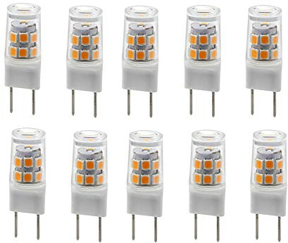 G8/GY8.6 LED Light Bulb 3 Watts Warm White - G8 Base Bi-pin Xenon JCD Type LED 120V 20W Halogen Replacement Bulb,Under-Cabinet Light.Pack of 10 (Warm White)……