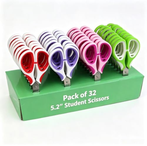 Galadim Kinderscheren (36 Stück, Spitzspitze, 14 cm) – 14 cm, weiche Spitze, für Schule, Studenten, GD-016-P-L (36 Stück)