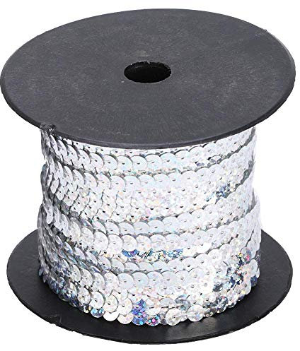 100Yards Paillettenschnur Flache runde Paillettenspulenlinie Glänzende Kugeln Trimmen Nähschnüre für Schmuckherstellung Bandherstellung Nähverzierungen