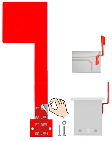 Wall Mount Mailbox Flag (Adhesive or Screw Installation) – Folding 180° Stick-On Flag for Vertical Mailboxes, Easy Assembly, No Tools Required, Weather-Proof Mail Alert Signal