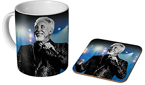 mugmart Tom Jones Awesome Ceramic Tea - Coffee Mug + Coaster Gift Set