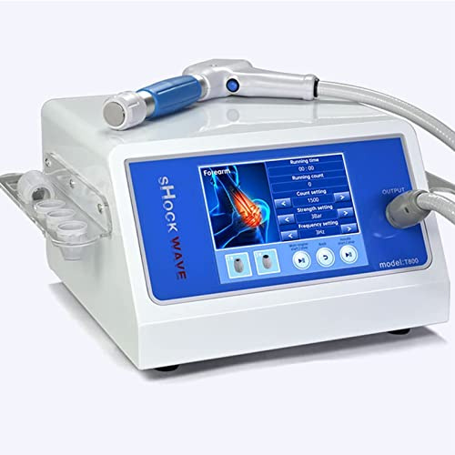 Máquina de terapia de ondas de choque con 5 cabezales de masaje para aliviar el dolor, regeneración de tejido óseo y articular, disfunción eréctil, sin dolor, no invasivo, sin efectos secundarios