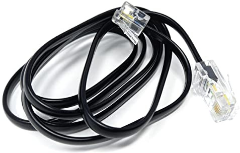 DRUT 1m Flat RJ11 to RJ45 Male to Male 4 wire Broadband, Modem Cable Lead 3.3ft Black