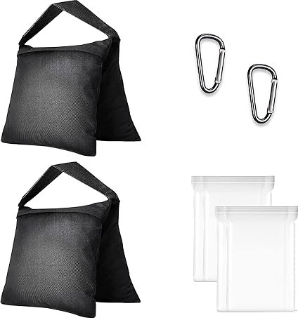 EMART Heavy Duty Sandbag,Weight Bags Photo Studio Saddlebag Design for Photography Stand Light Stand Tripod, Outdoor Patio, Sports, Photo Sets, Film Sets, Live Productions-(Black-2 Packs)