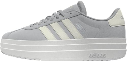 adidas Women's VL Court Bold Sneaker, Grey/Off White/White, 6