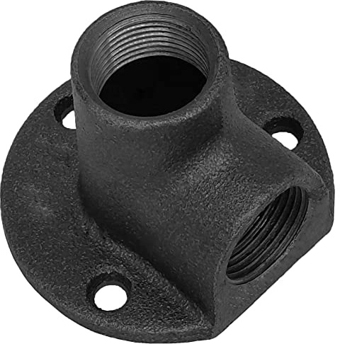 MegaHaustechnik Wandwinkel 1/2 Zoll IG x IG Gewindefitting aus Temperguß schwarz Nr.471 mit Innengewinde-Innendurchmesser 19mm DN15 Rohr Deckenwinkel