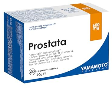 YAMAMOTO RESEARCH Prostate 60 Capsulas, Suplemento Dietético con Selenio, Saw Palmetto y Extractos de Plantas, Apoya la Funcionalidad de la Próstata y el Tracto Urinario.